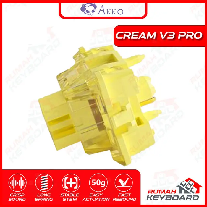 SWITCH - AKKO CREAM YELLOW V3 - 5 PIN - 50g - PCB MOUNT - LINEAR 1