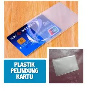 Plastik cover pelindung sarung kartu nama kredit KTP SIM ATM etoll etol e money credit debit id card plastic protector bening doff tebal