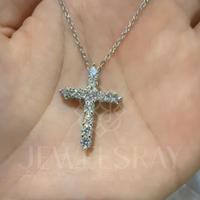 Gambar Kalung Salib Moissanite diamond look cross necklace dari Luxoela Kota Administrasi Jakarta Barat 2 Tokopedia