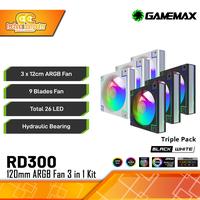Gambar FAN CASING GAMEMAX RD300 - 120mm Triple Pack ARGB Fan - Putih dari Techno Computer Bali Kota Denpasar 1 Tokopedia