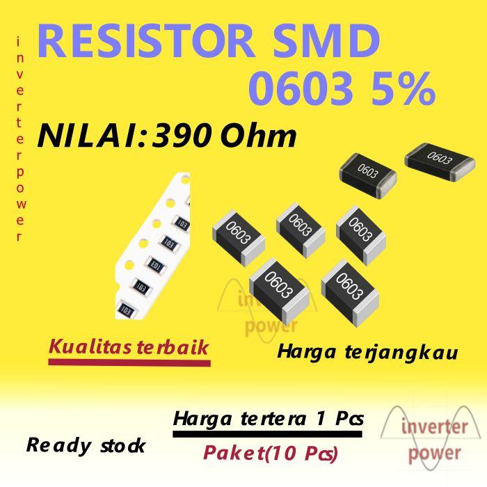 Jual 390R 390 Ohm 0603 5% paket 10 pcs resistor smd - Kota Semarang ...