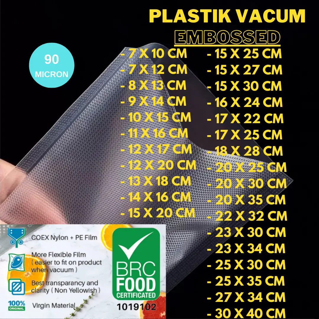 Plastik Vacum Makanan Emboss Bag Plastik Vacuum Food Grade
