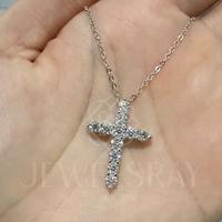 Gambar Kalung Salib Moissanite diamond look cross necklace dari Luxoela Kota Administrasi Jakarta Barat 3 Tokopedia