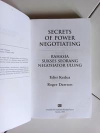 Gambar Secrets Of Power Negotiating: Rahasia Sukses Seorang Negosiator Ulung dari Toko Buku Bekas Aksiku Kota Administrasi Jakarta Timur 3 Tokopedia