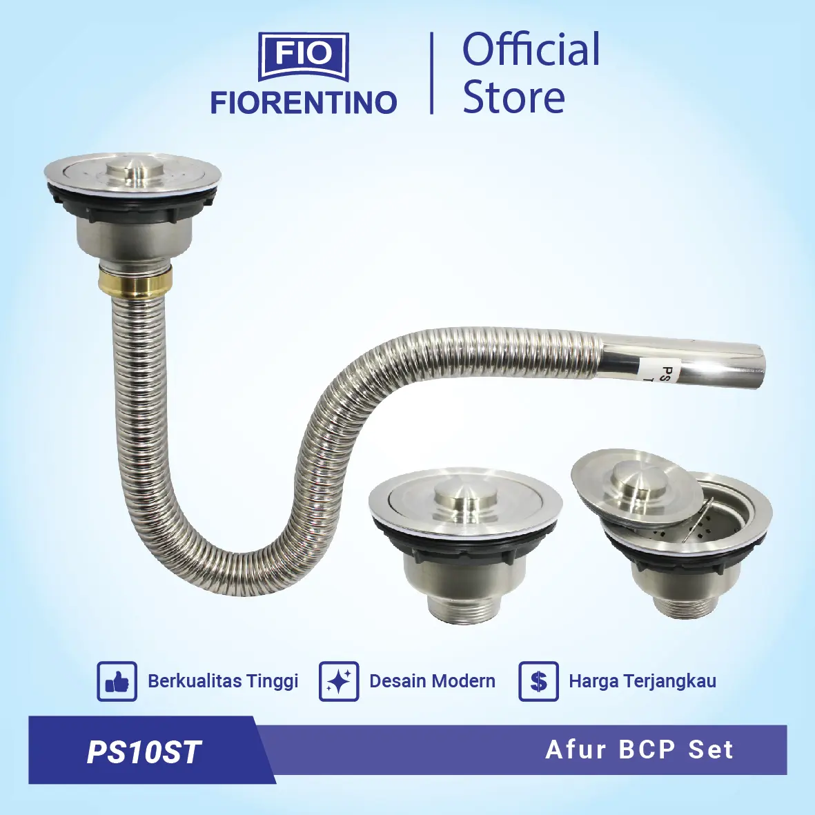 Fiorentino Afur dan Selang Stainless Wastafel Sink Bak Cuci Piring PS10ST
