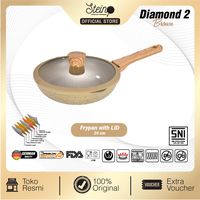 Gambar STEIN Cookware Diamond 2 Fry Pan Panci Penggorengan Anti Lengket 20cm + Tutup - Black dari Steincookware Official Store Kota Administrasi Jakarta Utara 2 Tokopedia
