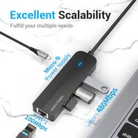 Gambar Vention HUB 5 In 1 USB Type C TO RJ45 LAN Micro USB Power Supply Fast Ethernet - TGO dari Vention By Andalan Kota Administrasi Jakarta Utara 3 Tokopedia
