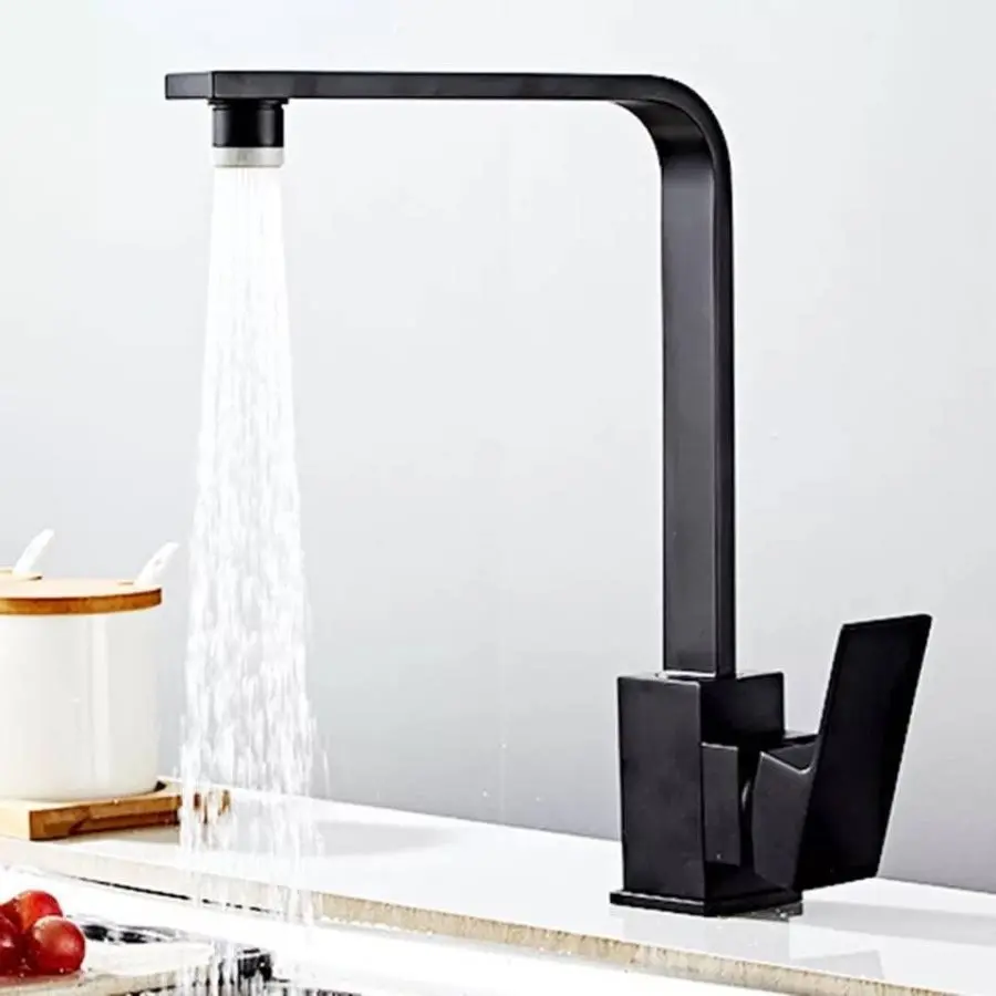 Kran sink pipa kotak stainless 304 hitam / Kran sink Kotak stainless 304  hitam / Kran sink meja hitam