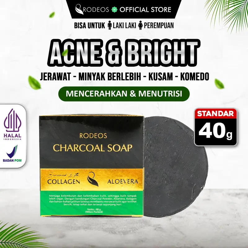 RODEOS CHARCOAL SOAP | Rodeosmen Sabun Wajah Pria Anti Acne Flek Hitam 0