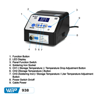 Gambar WEP Soldering Station 938 + Cooper 3 Channel 938 Hitam Silver Original dari House Sparepart Kab. Tangerang 2 Tokopedia