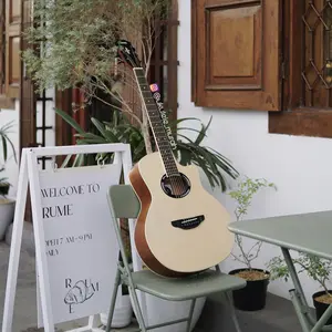 GITAR AKUSTIK ELEKTRIK MERANTI NATURAL FREE TAS + PICK + CAPO FULLSET