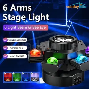 Moving Cyclone laser beam LED 4 in 1 Lampu Panggung Laser sixbee Untuk Pesta Pub Disko Menunjukkan Bar/KTV/Pertunjukan Ruang