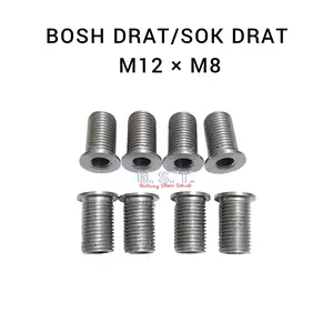 Bosh Drat Sok Drat M12×M8 Panjang 21mm (drat luar m12×1.25 drat dalam m8×1.25)