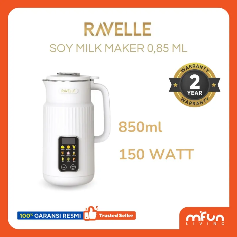 RAVELLE Digital Soymilk Maker Mesin Pembuat Susu Kacang 850ml