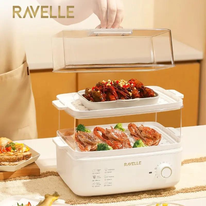 RAVELLE Electric Food Steamer Pengukus Makanan 15L