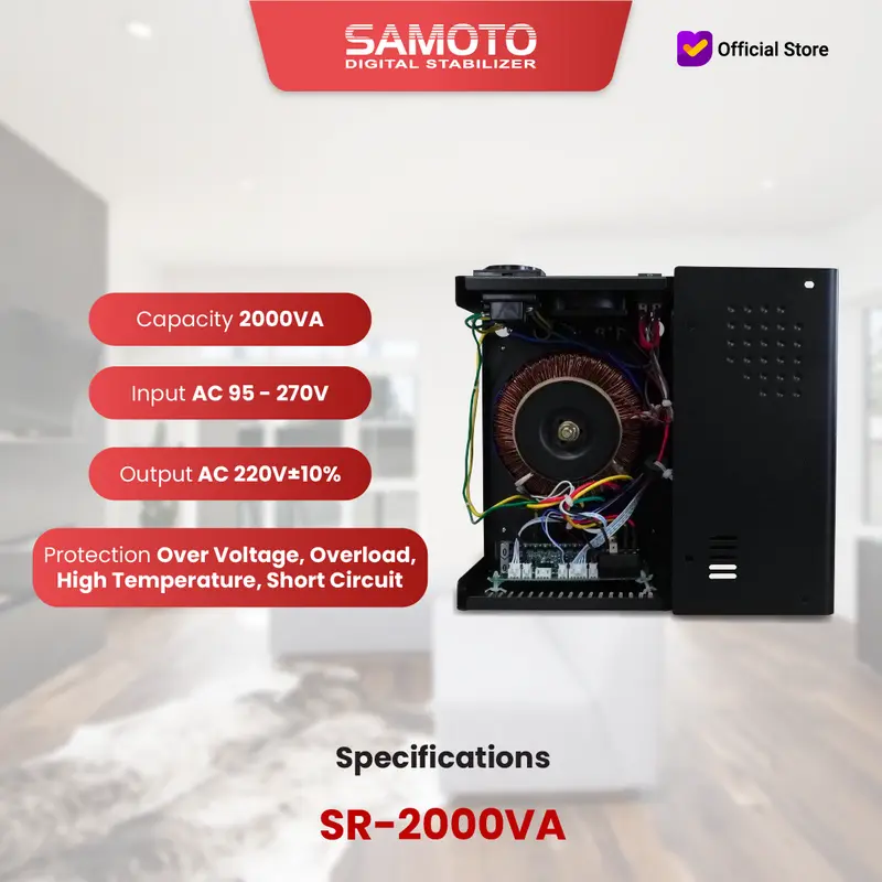Stabilizer SAMOTO AVR Stabilizer Relay Type SR2KVA Relay Controlled Series 2000VA 2