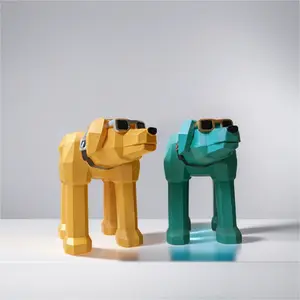 Kursi Stool Bentuk Puppy Poligon Desain Modern untuk Dekorasi Kamar Anak dan Ruang Tamu Unik Modern
