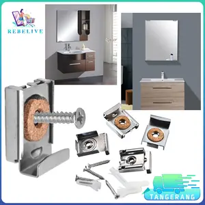 4Pcs Bracket Cermin Dinding Klem  Kaca Jepit Bracket Kaca Kamar Mandi