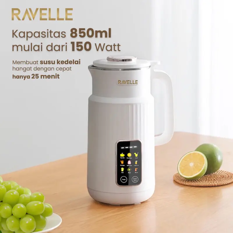 RAVELLE Digital Soymilk Maker Mesin Pembuat Susu Kacang 850ml