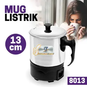 Mug Listrik Q2 Bahan Stainless Steel ( dilengkapi dengan tutup & gagang)