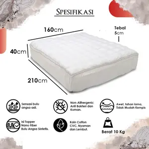 Mattress Topper Hotel Featherlike Premium 160 x 200 by SLEEP OWL