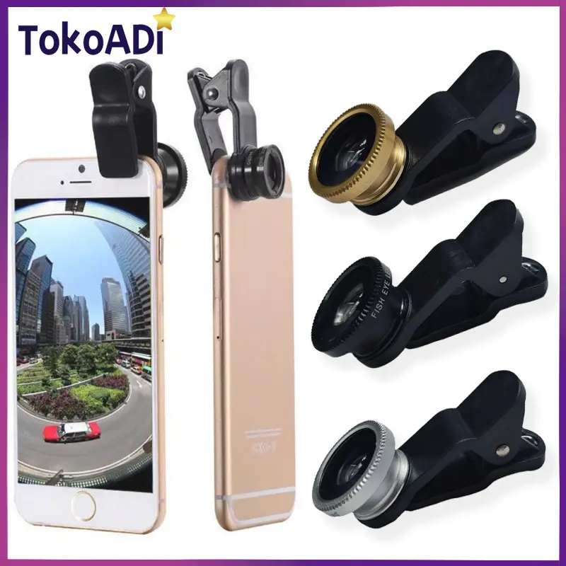 3 in 1 Fish Eye / Fisheye / Lensa Camera Full Colour Universal