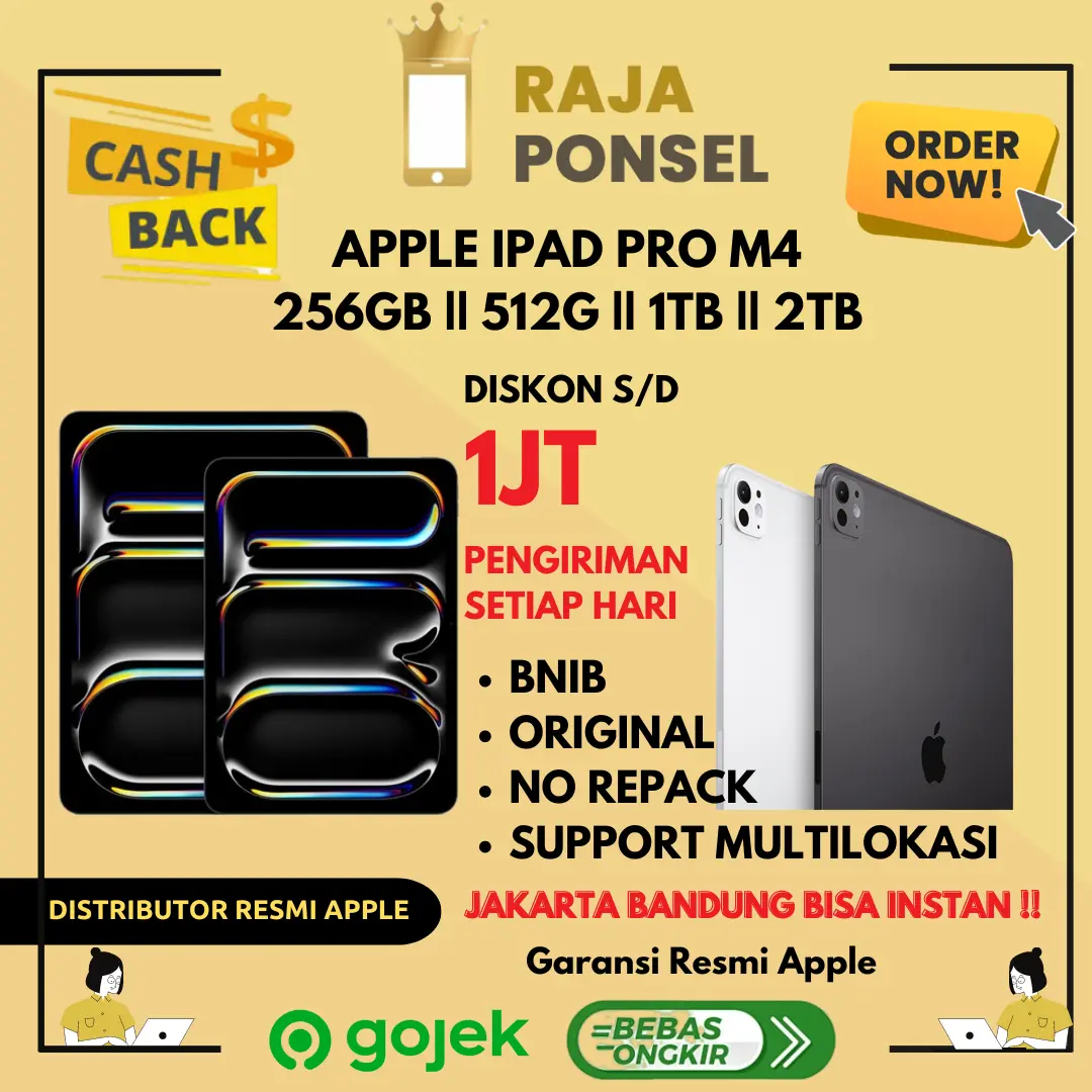 RESMI | Apple IPad Pro M4 11 & 13 Inch 2024 512GB 256GB 1TB 2TB M4 chip Space Black