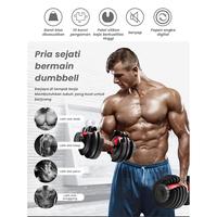 Gambar Adjustable Dumbell Barbell Alat Fitness Set 2.5 KG - 24 KG 15 level Adjustable Barbel Fitness - 24KG dari eBuy Indonesia Kab. Tangerang 5 Tokopedia