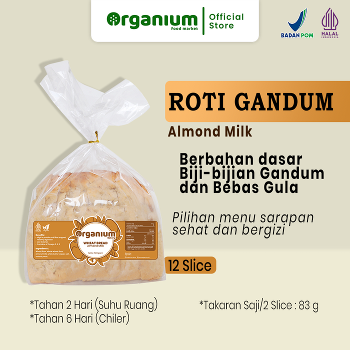 Gambar Organium Wheat Bread Almond Milk , Roti Gandum Almond Milk - 500g2 dari Organium Kota Administrasi Jakarta Barat Tokopedia