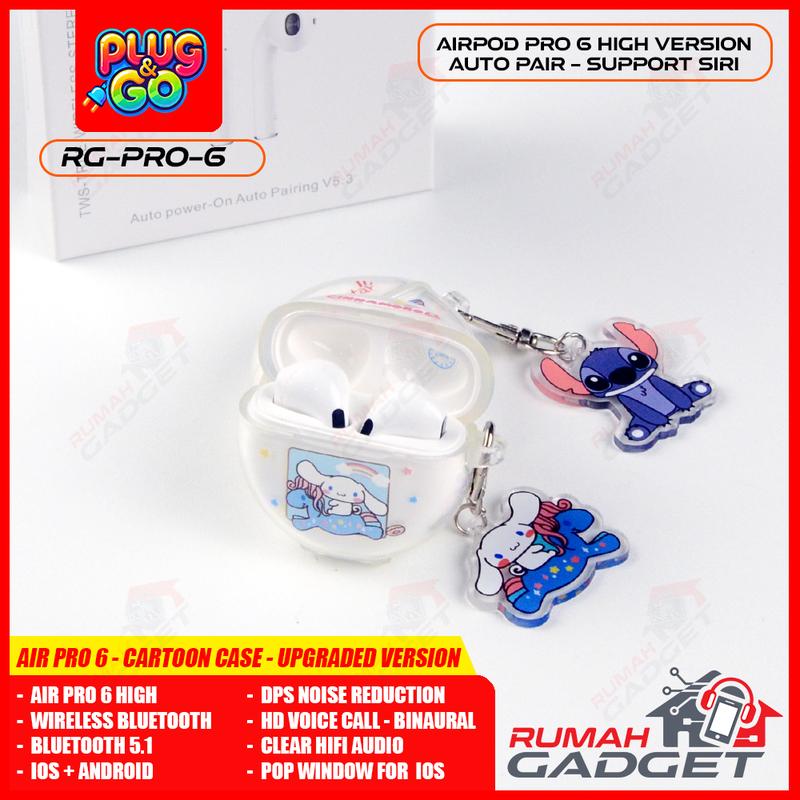 Headset - Earphone - Bluetooth - TWS Pro 6 - Bluetooth V 5.1 - Hifi True Wireless Stereo Ponsel Handphone 7
