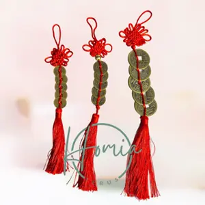 gantungan koin keberuntungan / gantungan hiasan pohon koin keberuntungan hoki fengshui