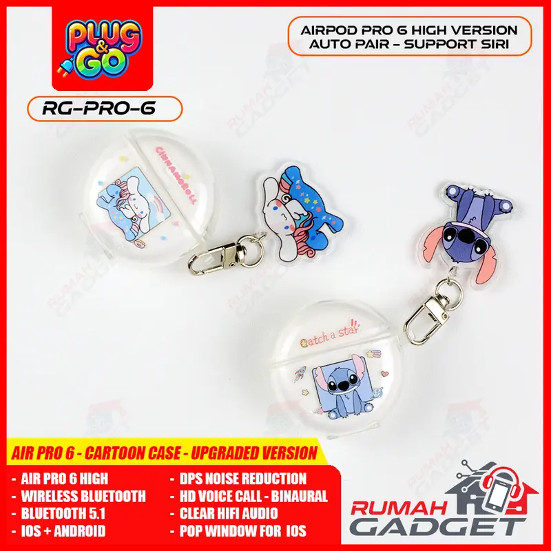 Headset - Earphone - Bluetooth - TWS Pro 6 - Bluetooth V 5.1 - Hifi True Wireless Stereo Ponsel Handphone 4