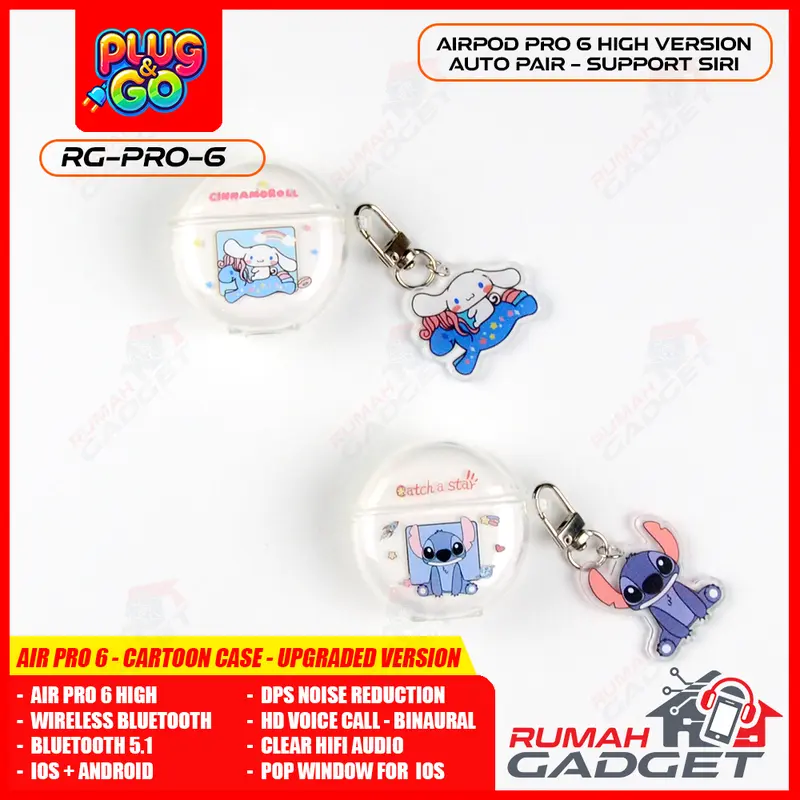 Headset - Earphone - Bluetooth - TWS Pro 6 - Bluetooth V 5.1 - Hifi True Wireless Stereo Ponsel Handphone 5
