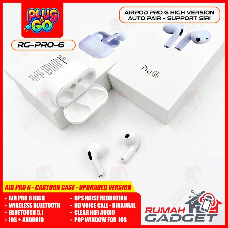 Headset - Earphone - Bluetooth - TWS Pro 6 - Bluetooth V 5.1 - Hifi True Wireless Stereo Ponsel Handphone 2