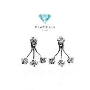 Giwang berlian jacket bunga 18k/diamond earring flower clover jacket 18k-Diamond Jewelry - 51AB80000LS
