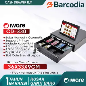 MINI CASH DRAWER / LACI KASIR IWARE CD-320 (33x36cm) RJ-11