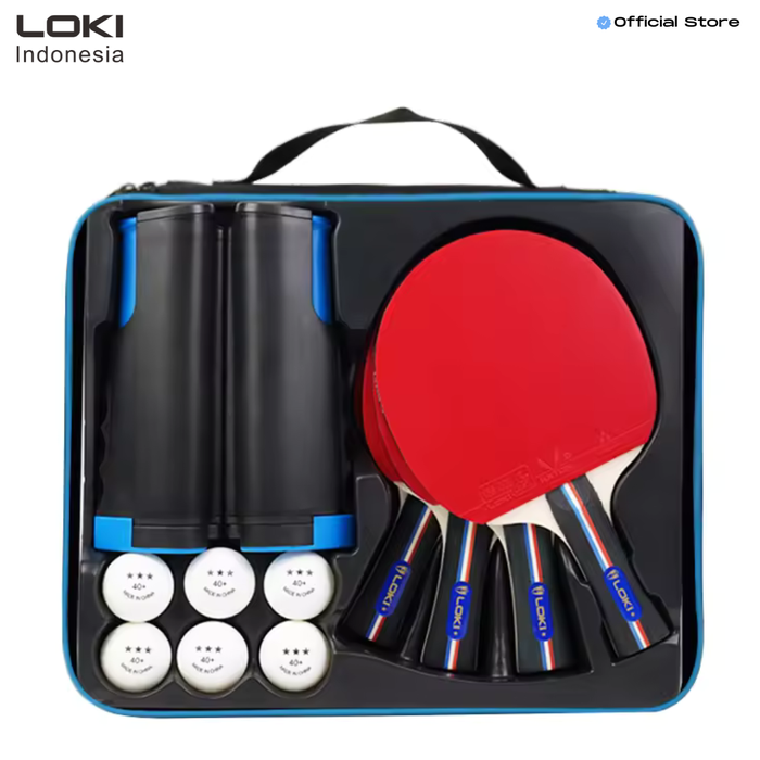 Gambar LOKI SET 4R6B1N - 4 racket 6 ball 1 nett Pingpong bat dari LOKI INDONESA Kota Administrasi Jakarta Barat Tokopedia