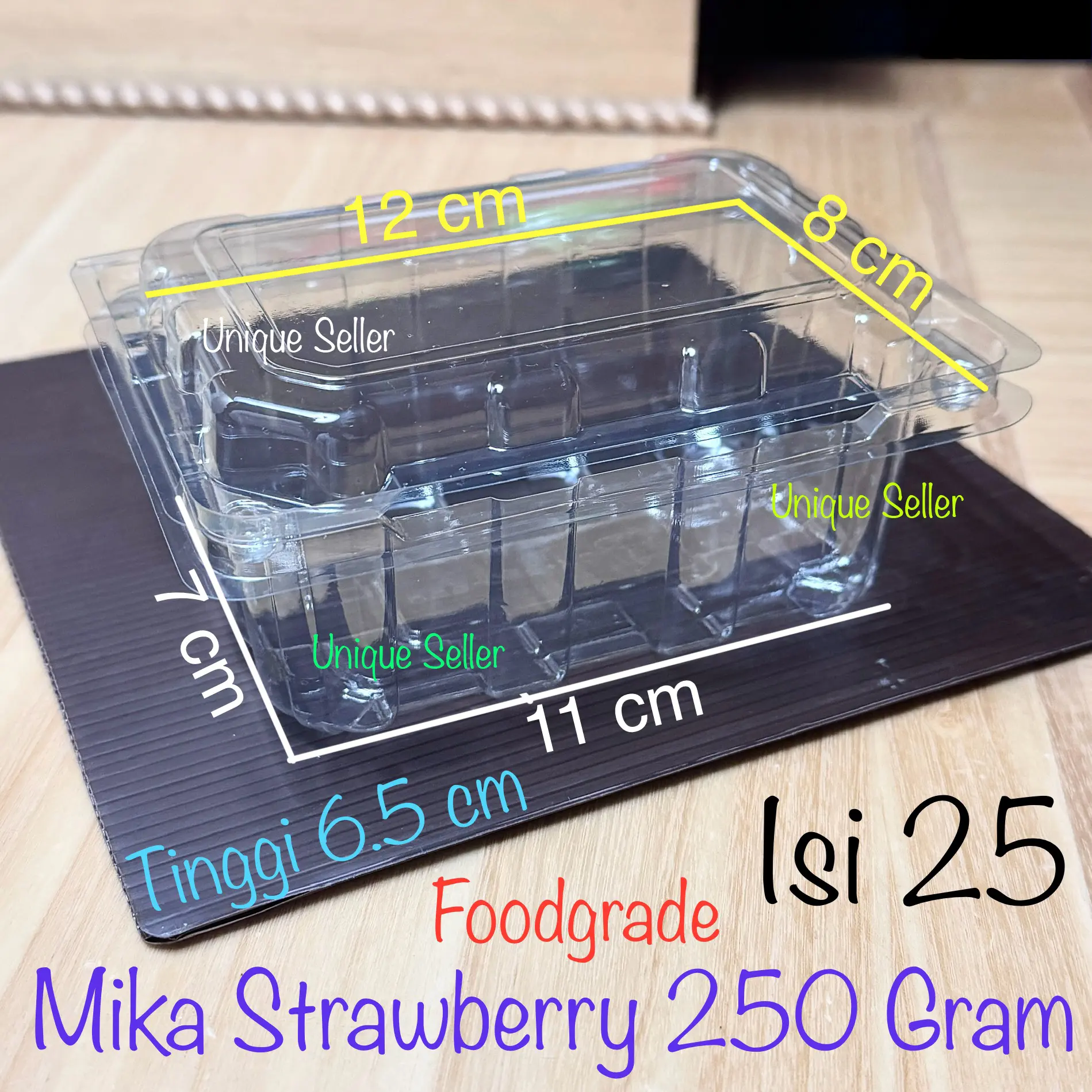 [Isi25] Mika Strawberry 250 Gram M-STR-BR TX / Tempat Kotak Tray Mika Strawberry Strawberi Strawberri Buah Leci Rambutan Lechy Lecy 250gram 250gr 250 ml 250ml / Mika Fruitbox Fruit Box 250ml 250 ml 250 Gram 250gram 250gr Techno TX-250 Technoplastika
