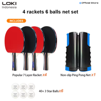 Gambar LOKI SET 4R6B1N - 4 racket 6 ball 1 nett Pingpong bat dari LOKI INDONESA Kota Administrasi Jakarta Barat 3 Tokopedia