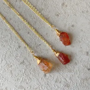Liontin batu golden sunstone small kalung 50cm