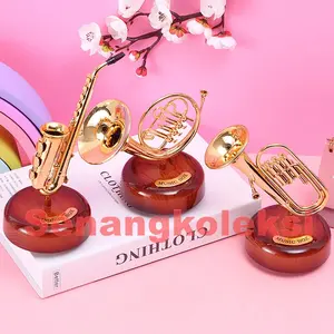 Rotating Musical Box - Musik box Kotak Musik Model Horn Saxophone Trumpet - Wind instrument