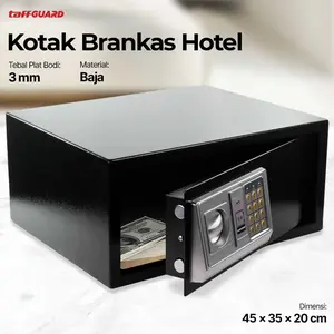 Brankas Hotel Tahan Api - Brangkas Bahan Baja Anti Theft Safebox Dimensi 43x35x20cm