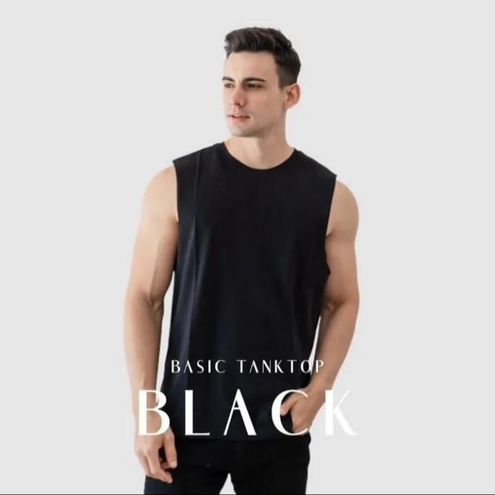 Singlet Pria Muscle Cut Polos / Singlet Pria Polos Tanpa Lengan Kaos Oblong 5