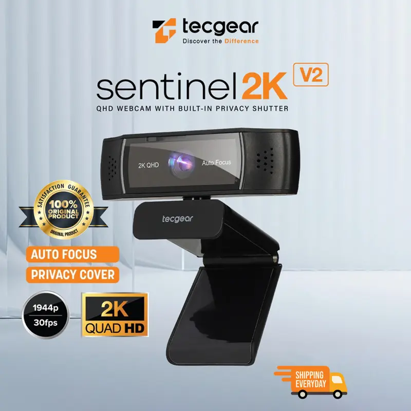 NEW Webcam 2K dengan Privacy Shutter, AF, Mic, Best Seller 0