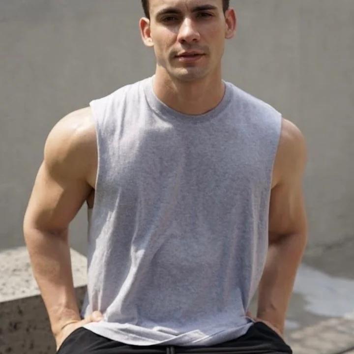 Singlet Pria Muscle Cut Polos / Singlet Pria Polos Tanpa Lengan Kaos Oblong 8