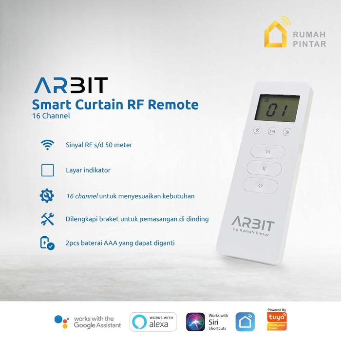 Gambar ARBIT Smart Curtain Wireless RF Remote 16 Channel Tuya dari ARBIT Smart Home Kota Administrasi Jakarta Barat Tokopedia