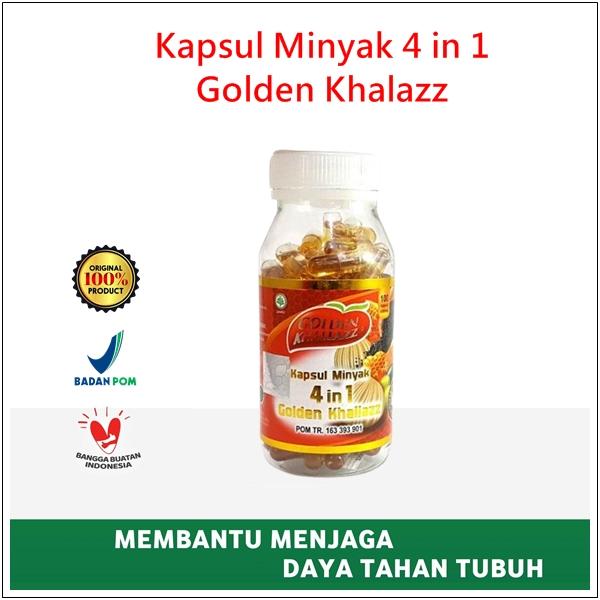 Golden khalazz 4 in 1 100 kapsul obat herbal peluruh batu ginjal kolesterol tinggi peluruh batu ginjal