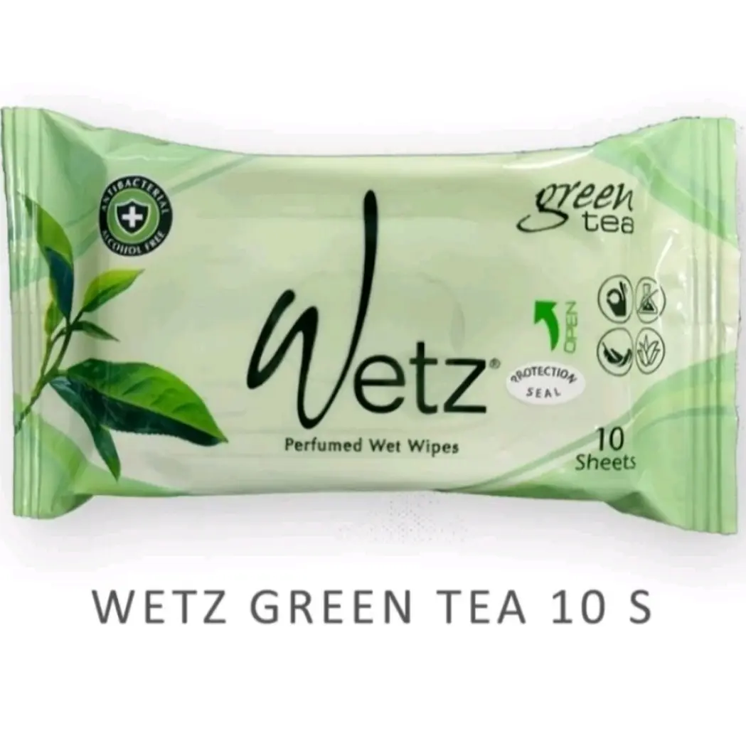 tisu basah wetz green tea 10 sheets tebal original Tissue Wipes