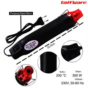 Heat Gun Hot Air Blower Vinyl Alat Pemanas Low Watt 300W Multifungsi Suhu Bangunan Belakang
