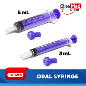 ONEMED Oral Feeding Syringe 3 ML 5 ML Pcs - Alat Bantu Bayi Minum Obat